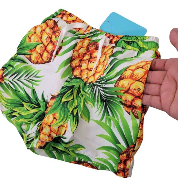 IFFEI Boys "Family Matching" Pineapple Print Swim Shorts, Size 3T-4T - Picture 6 of 9